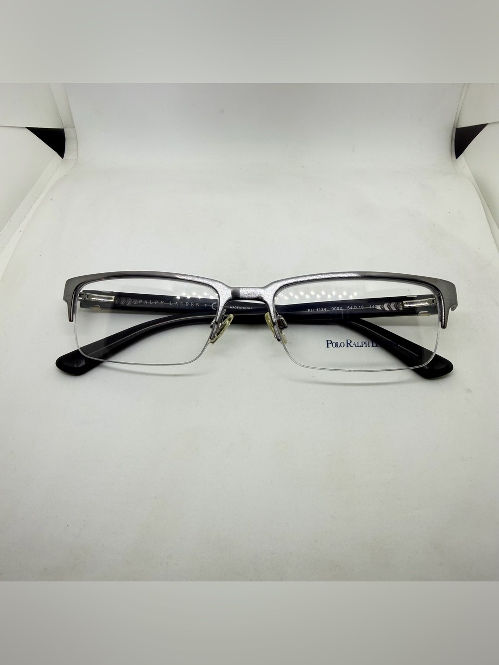 Polo by Ralph Lauren Men’s Silver Half-Rim Eyeglass Frame